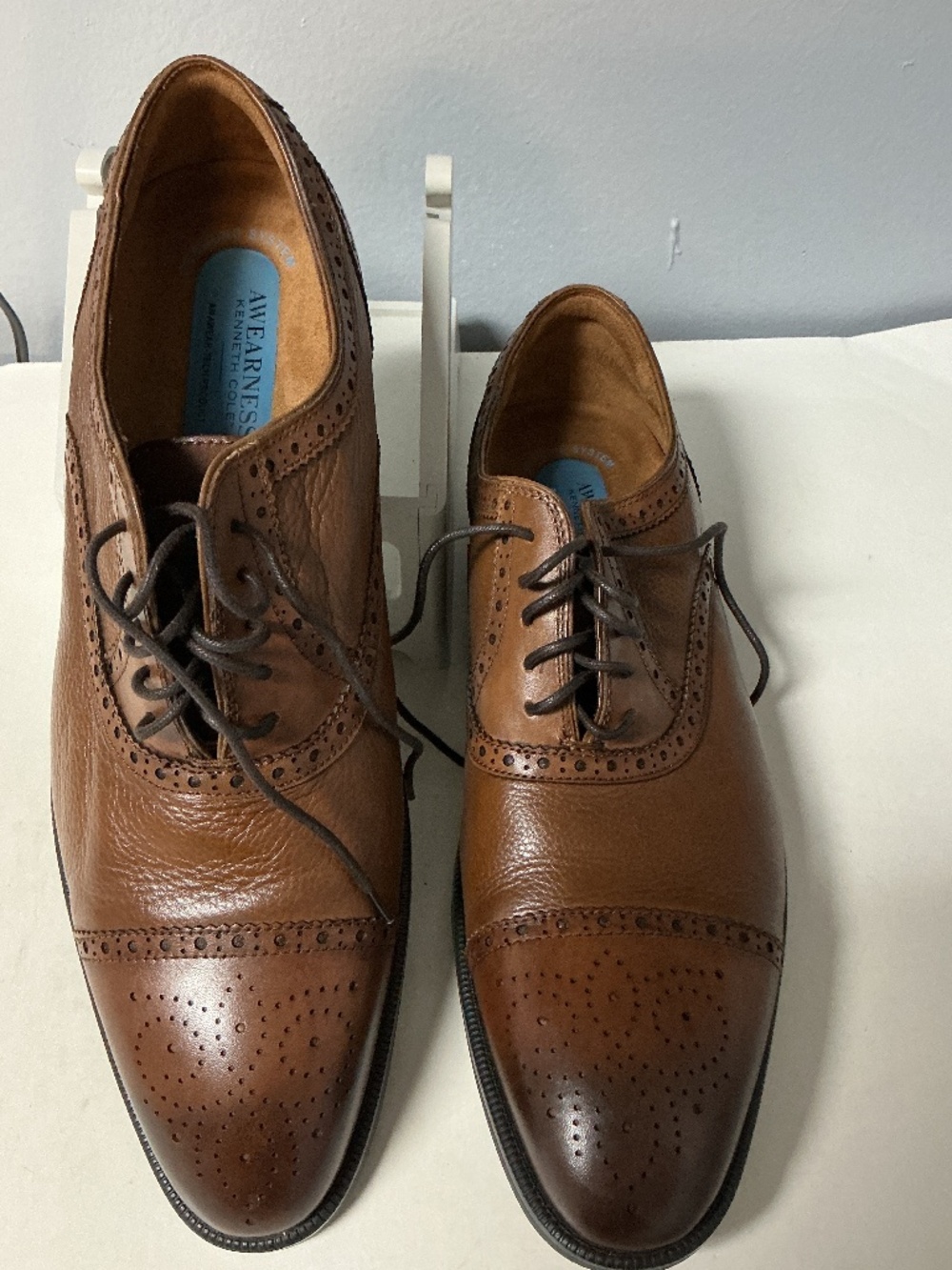 Kenneth Cole Awearness Cognac Flypod Lace Up Leather Oxford’s Size 13